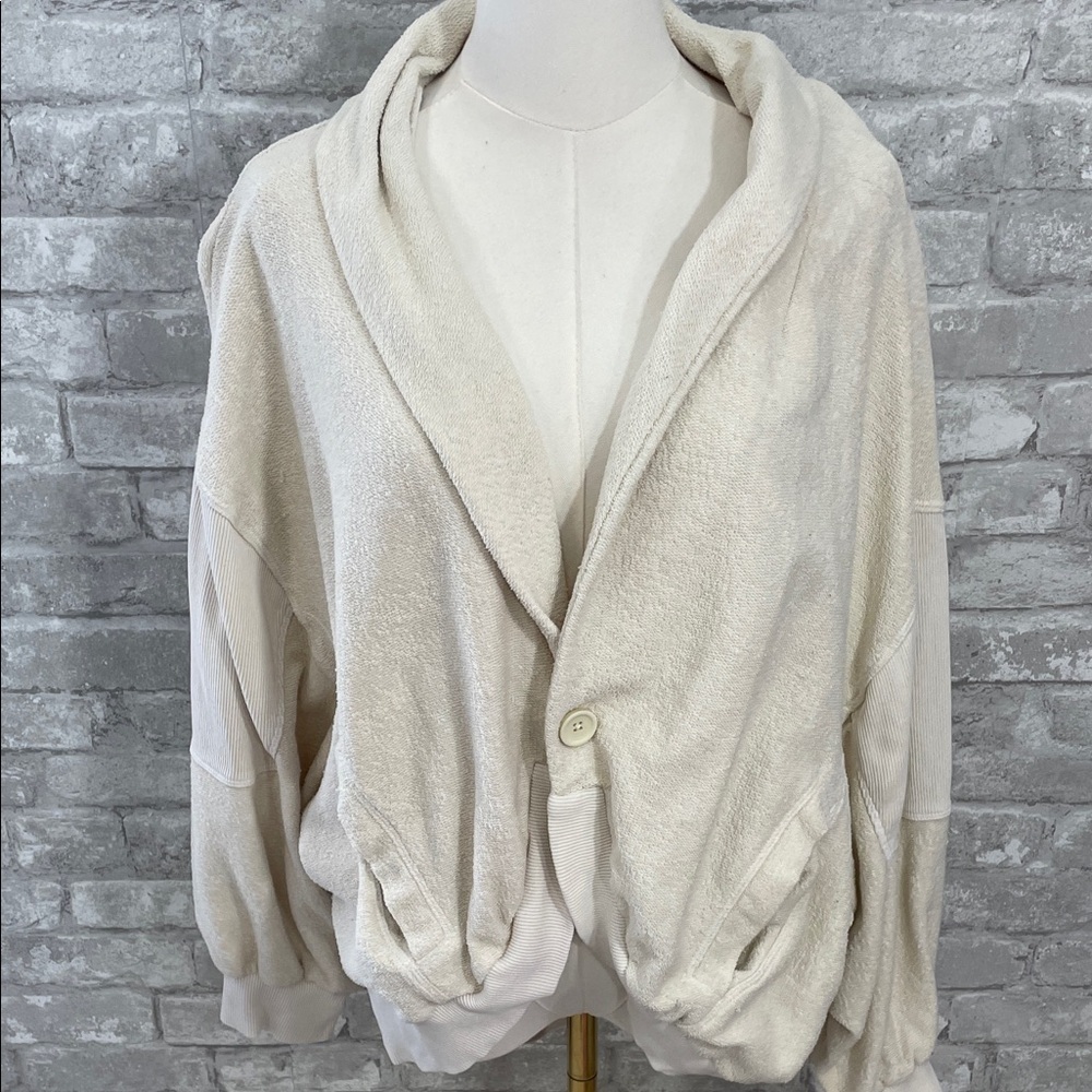 Urban Outfitters Out From Under Cream Textured Sweater Jacket